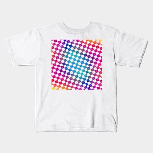 Cool colourful check pattern with pink blue and re Kids T-Shirt